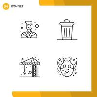 4 Creative Icons Modern Signs and Symbols of attorney construction lawyer power angry Editable Vector Design Elements