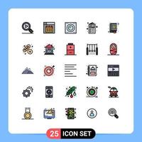 Set of 25 Modern UI Icons Symbols Signs for contacts book gadgets catalogue brochure Editable Vector Design Elements