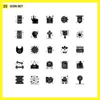 paquete de iconos vectoriales de stock de 25 signos y símbolos de línea para regalo de reloj de arena configuración de irlanda elementos de diseño vectorial editables vector