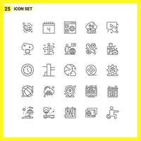 25 Line concept for Websites Mobile and Apps arrow gift app cloud management Editable Vector Design Elements