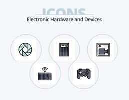 diseño de iconos del paquete de iconos llenos de línea de dispositivos 5. medios de comunicación. teléfono. hardware. móvil. llamada vector