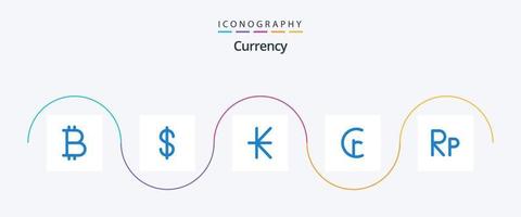 Currency Blue 5 Icon Pack Including . indonesian. lao. idr. currency vector