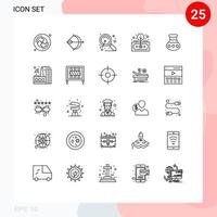 Concepto de 25 líneas para sitios web móviles y aplicaciones pot return magnificar activos de inversión elementos de diseño vectorial editables vector
