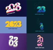 Big Set of 2023 Happy New Year logo text design 2023 number design template vector