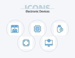 Devices Blue Icon Pack 5 Icon Design. gadget. computers. hardware. chip. machine vector