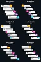 Vector 6 Infographics Pack Presentation slide template 5 Steps cycle diagrams and timelines