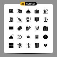 Set of 25 Modern UI Icons Symbols Signs for space orbit hotel astronomy ultrasound Editable Vector Design Elements