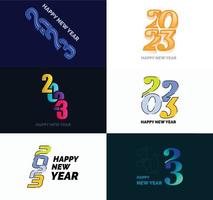 Big Collection of 2023 Happy New Year symbols Cover of business diary for 2023 with wishes vector