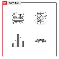 4 Creative Icons Modern Signs and Symbols of desk analytics school mobile inspect Editable Vector Design Elements