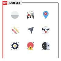 Universal Icon Symbols Group of 9 Modern Flat Colors of next pointer map arrow candy Editable Vector Design Elements