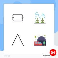 4 Universal Flat Icons Set for Web and Mobile Applications back top sets leaf railway station Editable Vector Design Elements