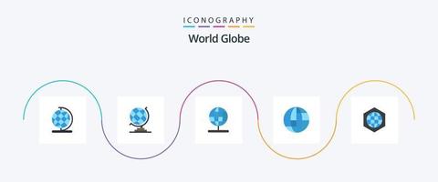 paquete de iconos de globo plano 5 que incluye. globo. globo vector