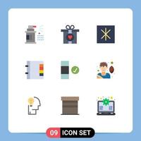 conjunto de 9 iconos de interfaz de usuario modernos símbolos signos para datos de jugadores de fútbol icebox teléfono completo elementos de diseño vectorial editables vector