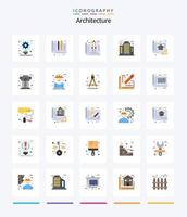 Creative Architecture 25 Flat icon pack  Such As building. architect. ruler. plan. estate vector