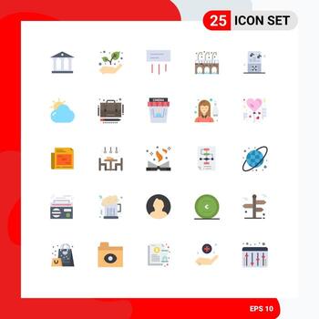 Mobile Interface Flat Color Set of 25 Pictograms of player music conditioner ipod life Editable Vector Design Elements