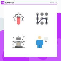 Pack of 4 creative Flat Icons of tube people lab secure yoga Editable Vector Design Elements