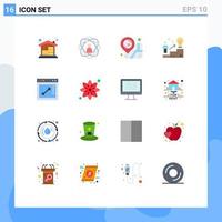 Pictogram Set of 16 Simple Flat Colors of solution user skills success map Editable Pack of Creative Vector Design Elements