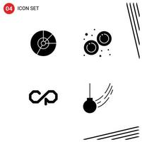 4 iconos creativos signos y símbolos modernos de estadísticas de diagrama de laboratorio circular elementos de diseño vectorial editables de contraparte vector