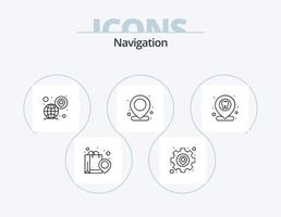 Navigation Line Icon Pack 5 Icon Design. dentist location. dental location. map. dental. direction vector