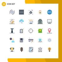 25 User Interface Flat Color Pack of modern Signs and Symbols of logistic delivery padlock cargo easter Editable Vector Design Elements