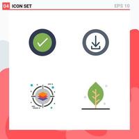 Modern Set of 4 Flat Icons and symbols such as layout business wireframe download management Editable Vector Design Elements