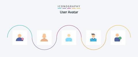 User Flat 5 Icon Pack Including man. person. avatar. man. account vector