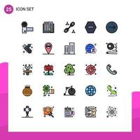 User Interface Pack of 25 Basic Filled line Flat Colors of transfer stop learning denied seo Editable Vector Design Elements
