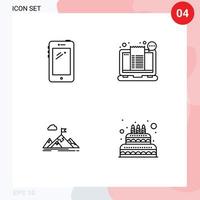 4 colores planos de línea de llenado de vectores temáticos y símbolos editables del boleto de teléfono huawei checkout objetivo elementos de diseño de vectores editables