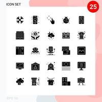 paquete de iconos de vectores de stock de 25 signos y símbolos de línea para comprar elementos de diseño de vectores editables lindos de mariquita de dedo de naturaleza