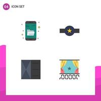 4 Thematic Vector Flat Icons and Editable Symbols of drive search accessories search military man Editable Vector Design Elements