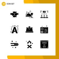 9 Solid Glyph concept for Websites Mobile and Apps construction connect group write edit Editable Vector Design Elements