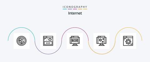 paquete de iconos de línea 5 de Internet que incluye Internet. virus. dominio. Internet. biología vector