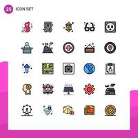 Universal Icon Symbols Group of 25 Modern Filled line Flat Colors of valentines day park celebration fountain light Editable Vector Design Elements