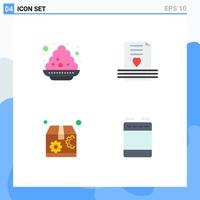 Set of 4 Commercial Flat Icons pack for colour marketing festival letter seo Editable Vector Design Elements