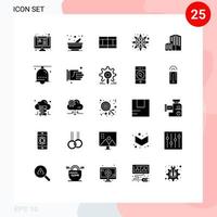 conjunto de 25 iconos de interfaz de usuario modernos signos de símbolos para la arquitectura de campo de construcción de alarmas elementos de diseño vectorial editables de girasol vector