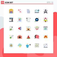 Set of 25 Vector Flat Colors on Grid for tower seminar electronic online webinar Editable Vector Design Elements