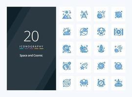 20 Space Blue Color icon for presentation vector