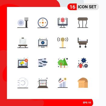 Set of 16 Modern UI Icons Symbols Signs for design board design table furniture Editable Pack of Creative Vector Design Elements