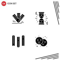 4 Creative Icons Modern Signs and Symbols of card education pms loading bread Editable Vector Design Elements