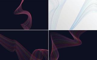 Collection of geometric minimal lines pattern set vector