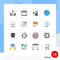 16 Universal Flat Colors Set for Web and Mobile Applications advertising tips food hobby soup bowl Editable Pack of Creative Vector Design Elements