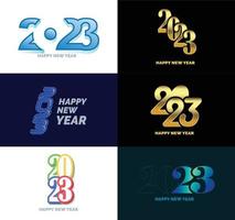 Big Collection of 2023 Happy New Year symbols Cover of business diary for 2023 with wishes vector