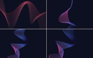 Collection of geometric minimal lines pattern set vector