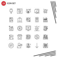 25 iconos creativos, signos y símbolos modernos de la insignia de la educación, hospedaje en la nube, logros, educación, elementos de diseño vectorial editables. vector