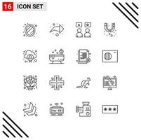 16 Thematic Vector Outlines and Editable Symbols of man account education plumbing mechanical Editable Vector Design Elements