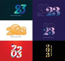 Big Set of 2023 Happy New Year logo text design 2023 number design template vector