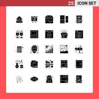 User Interface Pack of 25 Basic Solid Glyphs of laptop friday pie chart dominoes casino Editable Vector Design Elements