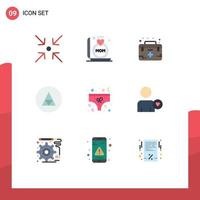 Universal Icon Symbols Group of 9 Modern Flat Colors of clothing symbolism case sign magic Editable Vector Design Elements