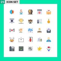 25 Universal Flat Color Signs Symbols of computing security team web server scary Editable Vector Design Elements