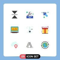 9 Creative Icons Modern Signs and Symbols of hot statistics arrow monitoring graph Editable Vector Design Elements